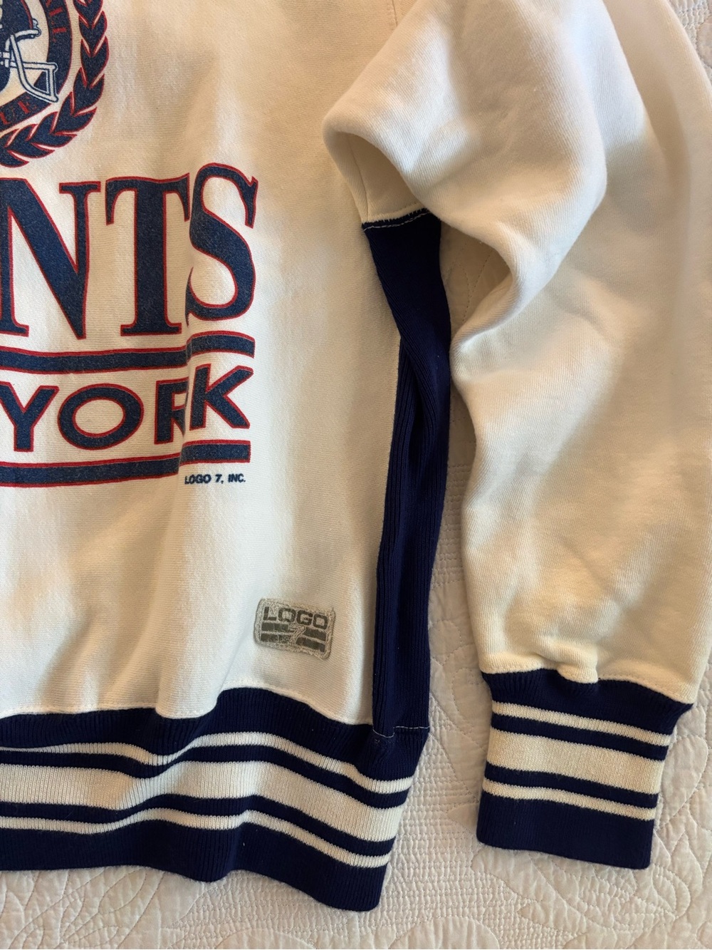 RARE Vintage New York Giants Crewneck Sweatshirt - White & Navy - Picture 2 of 9